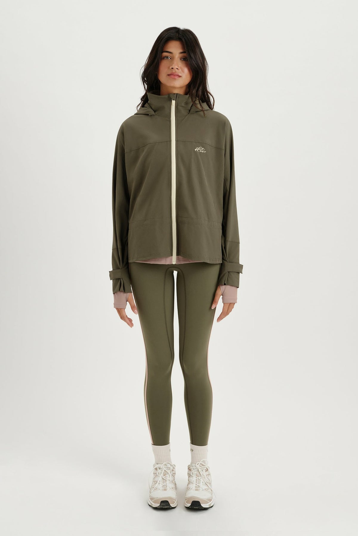 SET ACTIVE Discount | NYLON DUET CINCHED WINDBREAKER - SEDONA