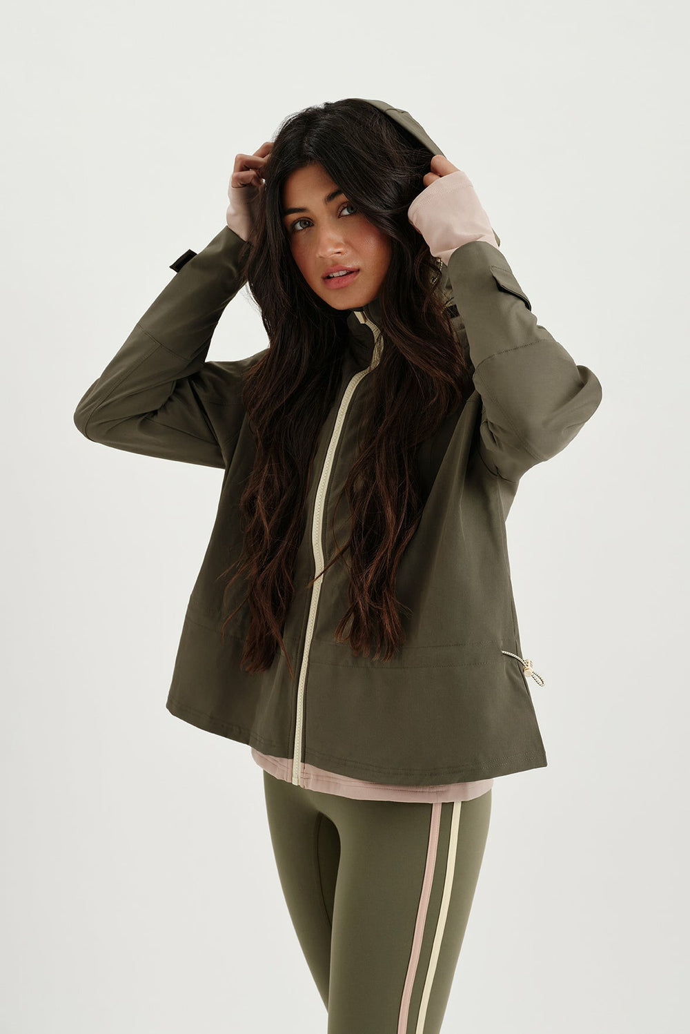 SET ACTIVE Discount | NYLON DUET CINCHED WINDBREAKER - SEDONA