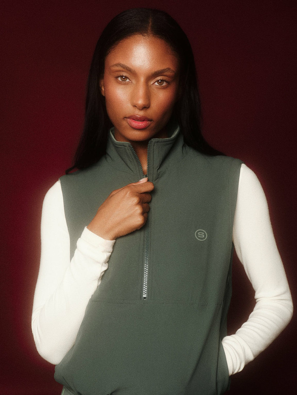 SET ACTIVE Sale | MICROFLEECE/NYLON DUET REVERSIBLE VEST - GROTTO