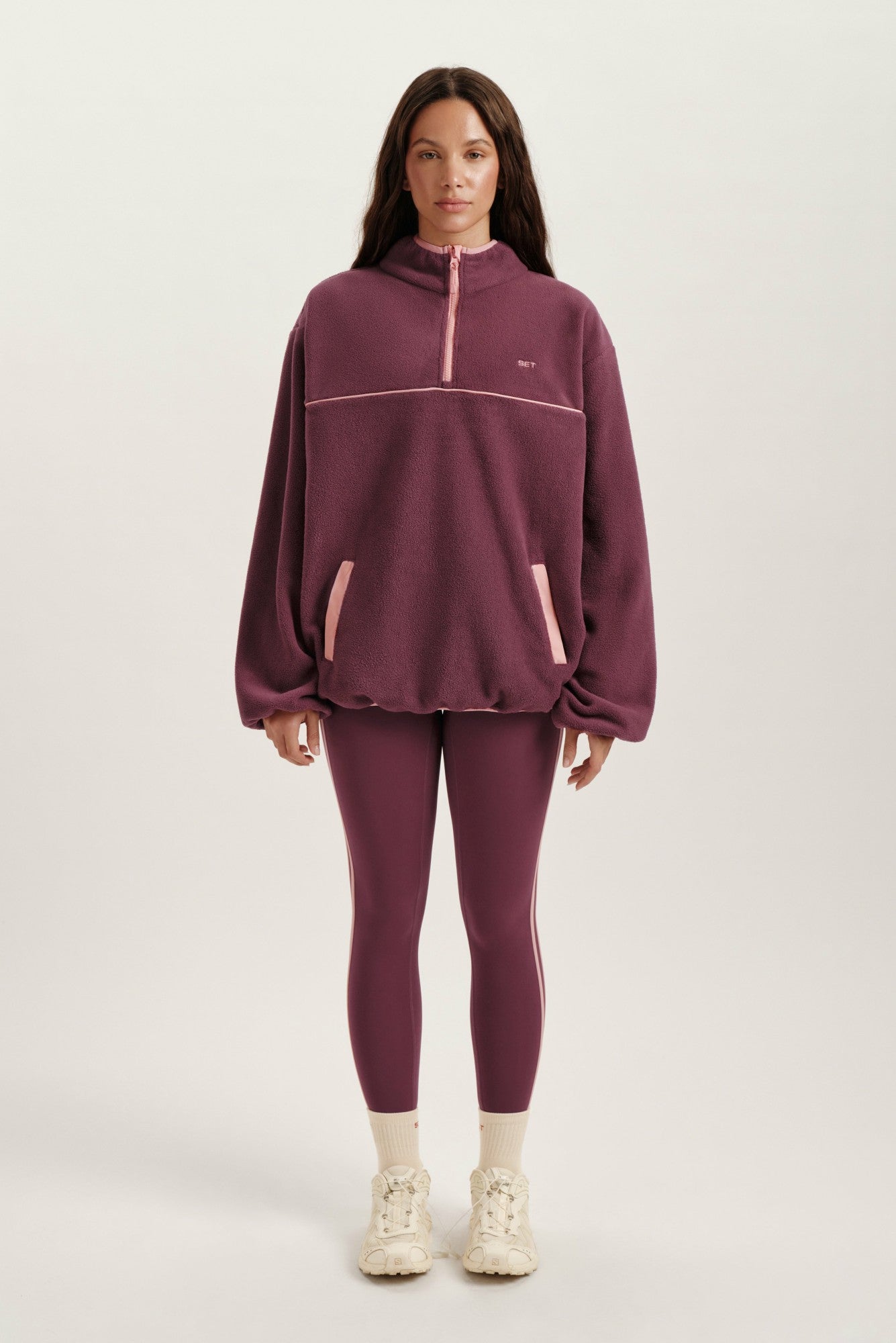SET ACTIVE Outlet | MICROFLEECE HALF ZIP - ROSEBUD