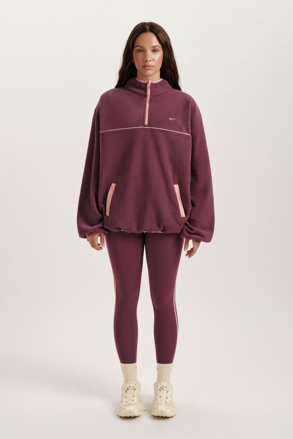 SET ACTIVE Outlet | MICROFLEECE HALF ZIP - ROSEBUD