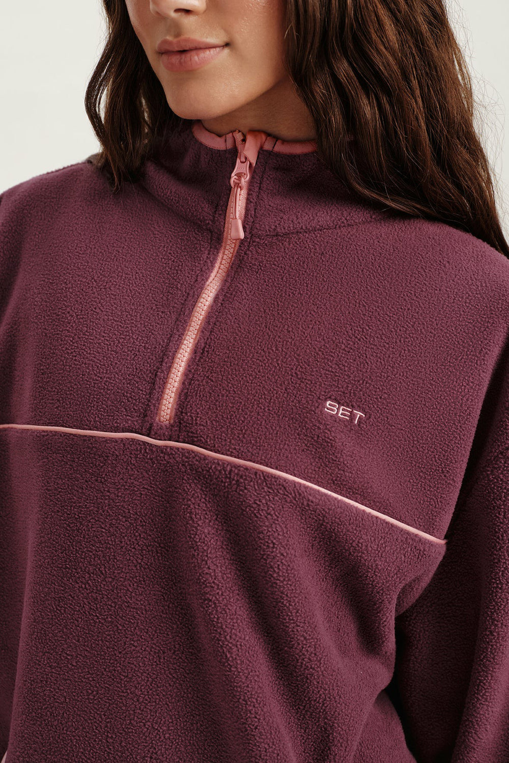 SET ACTIVE Outlet | MICROFLEECE HALF ZIP - ROSEBUD