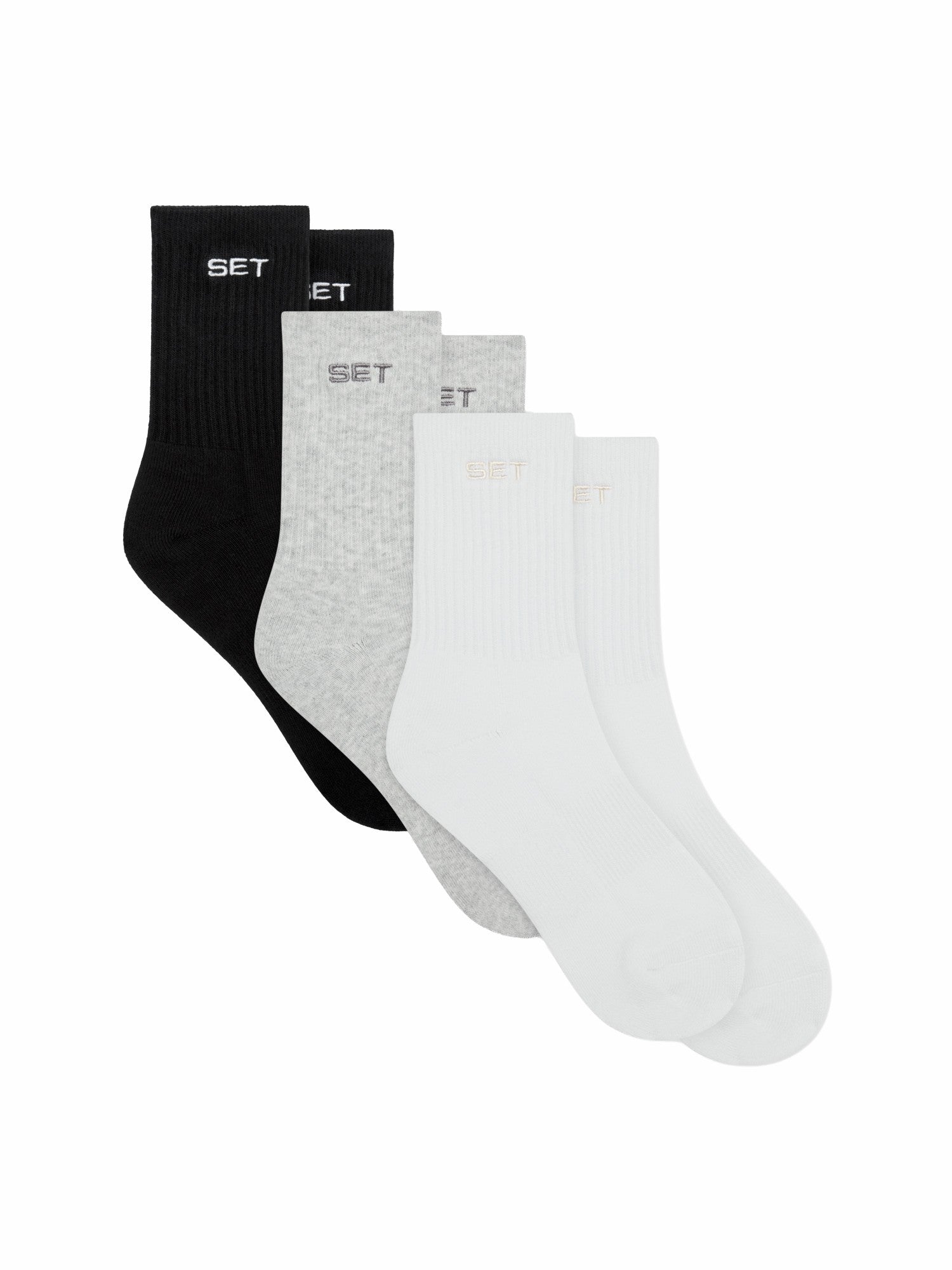 SET ACTIVE For Sale | SET SOCKS (3 PACK) - WHITE/HEATHER GREY/ONYX