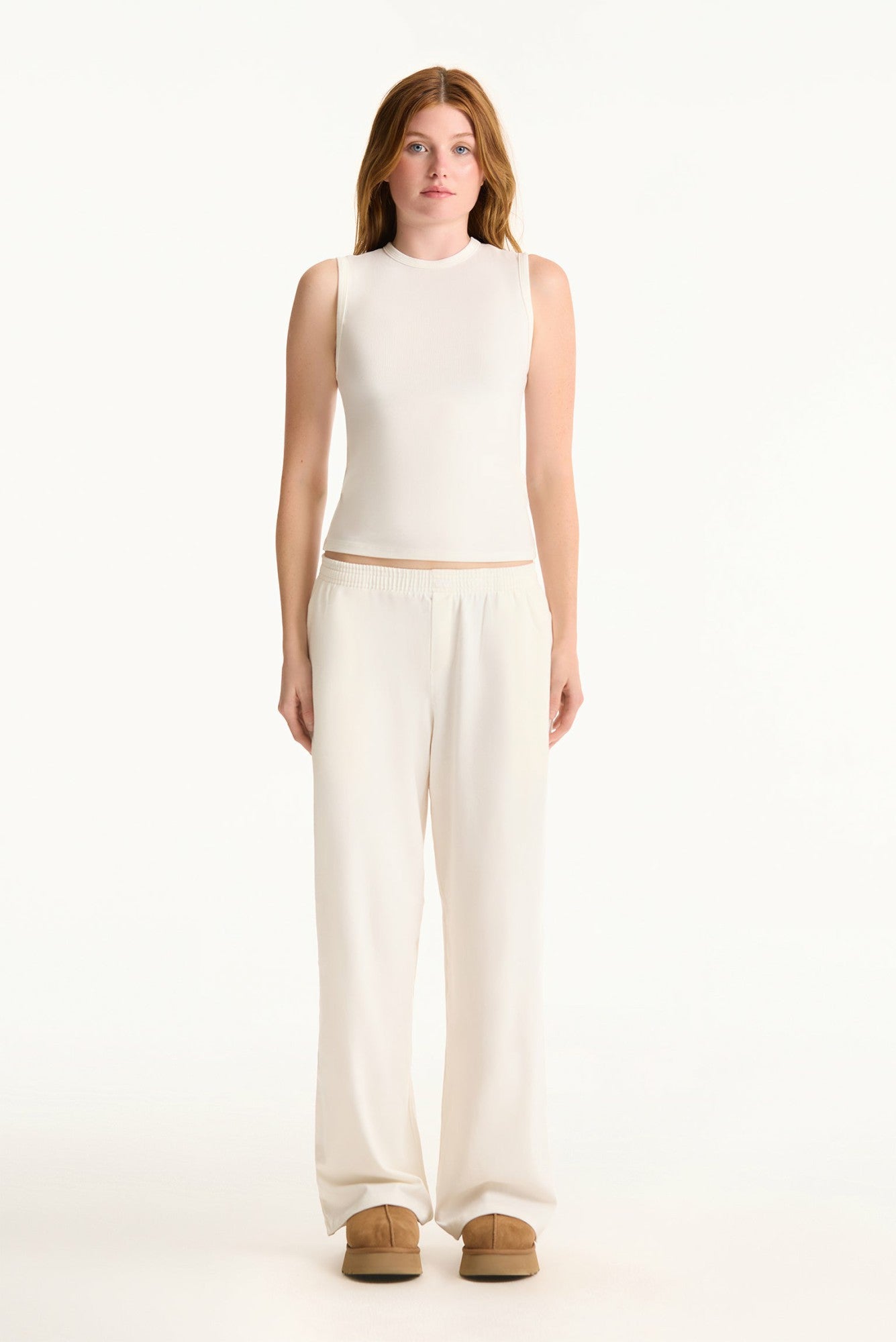 SET ACTIVE Sale | RIBBED MODAL BODY MUSCLE TANK - BLANC