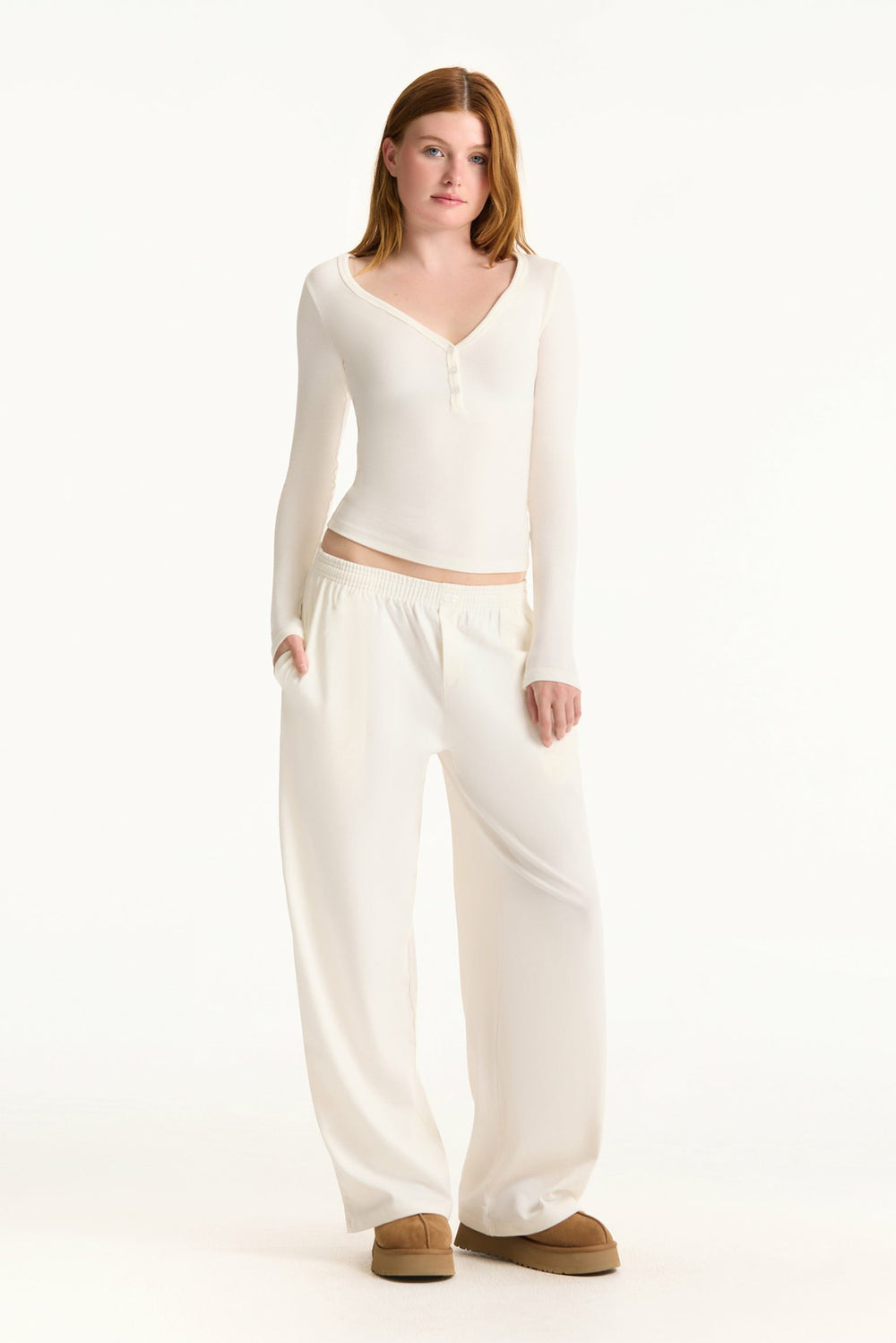 SET ACTIVE Website Store | HEAVY COTTON EASY BOXER PANTS - BLANC