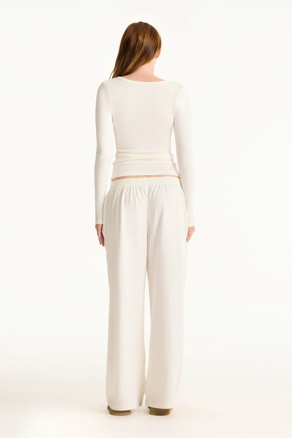 SET ACTIVE Outlet | RIBBED MODAL BODY HENLEY - BLANC