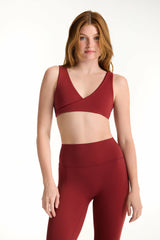 SET ACTIVE Outlet | BREATHE 1.0 CONTRAST WRAP BRA - SNAPPER