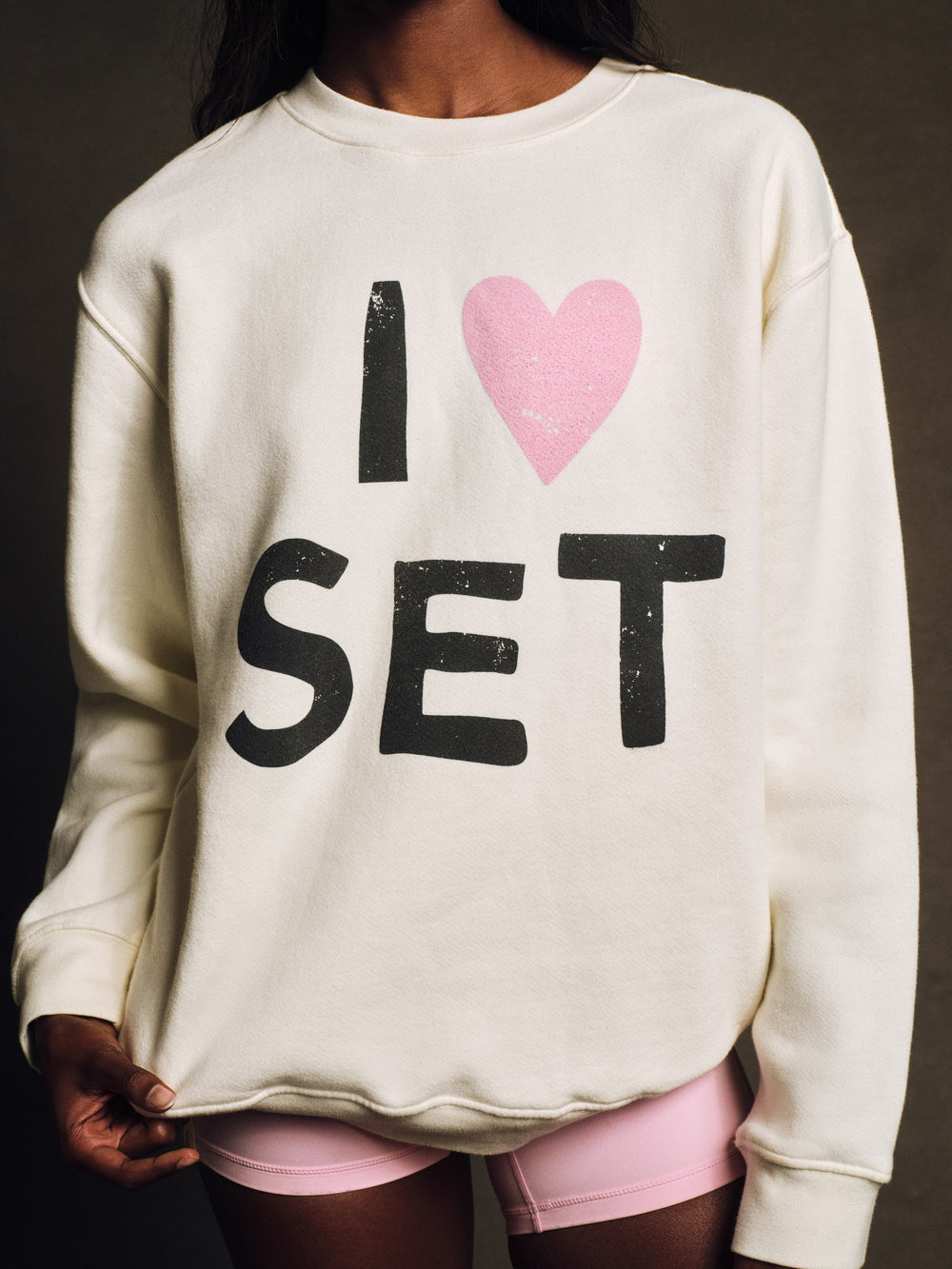 SET ACTIVE Discount | MIDWEIGHT SWEATS STAPLE I LOVE SET CREWNECK - ICING