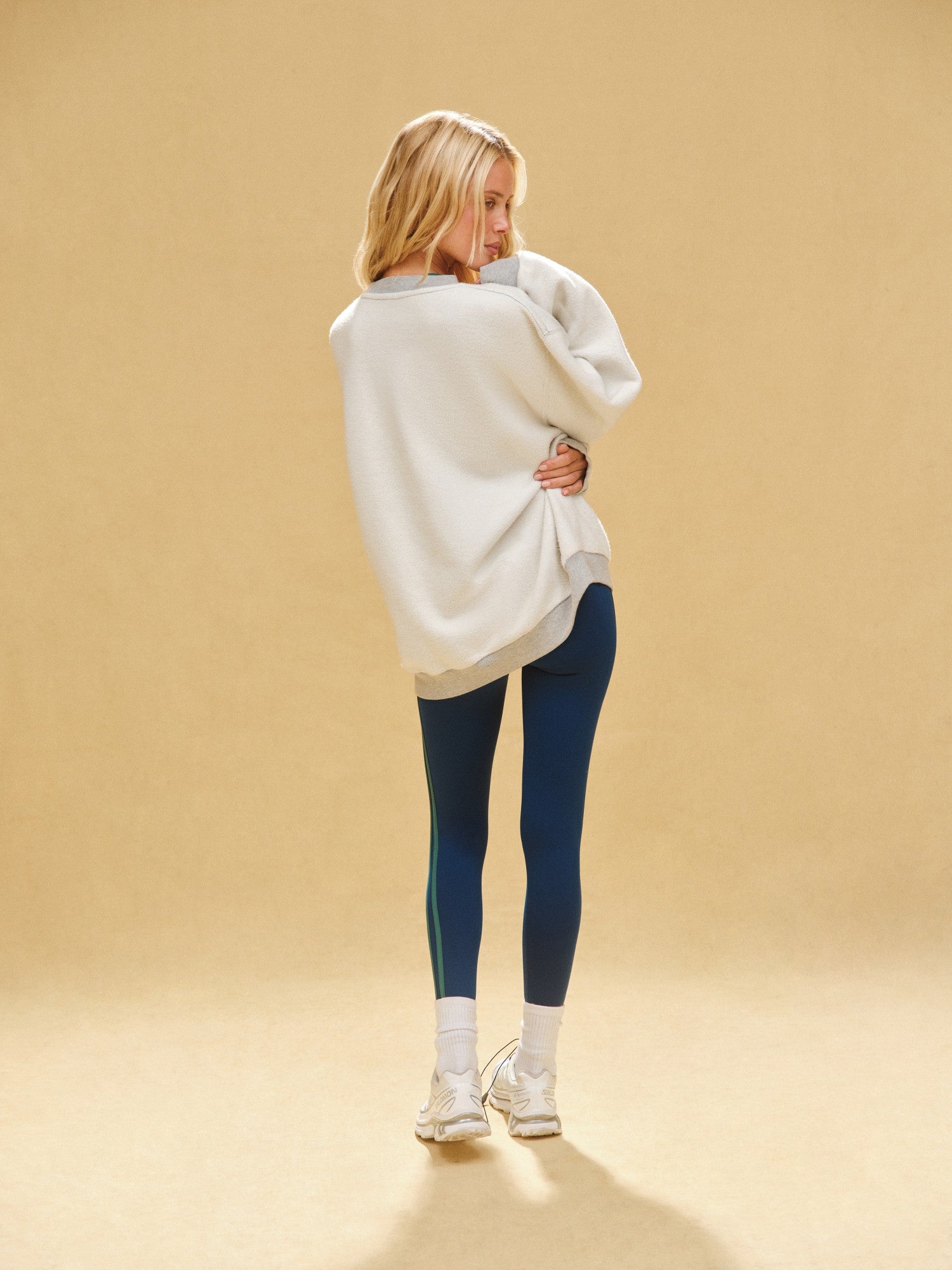 SET ACTIVE US | MIDWEIGHT SWEATS STAPLE SET REVERSE PALM CREWNECK - FOG HEATHER GREY