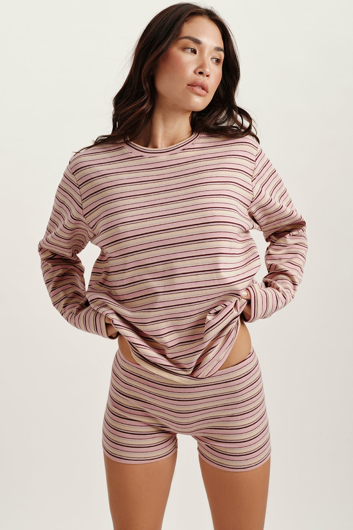 SET ACTIVE Outlet | STRIPE JERSEY STRIPE OVERSIZED LONG SLEEVE - FLIRT