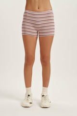 SET ACTIVE US | STRIPE JERSEY STRIPE SHORTS - FLIRT
