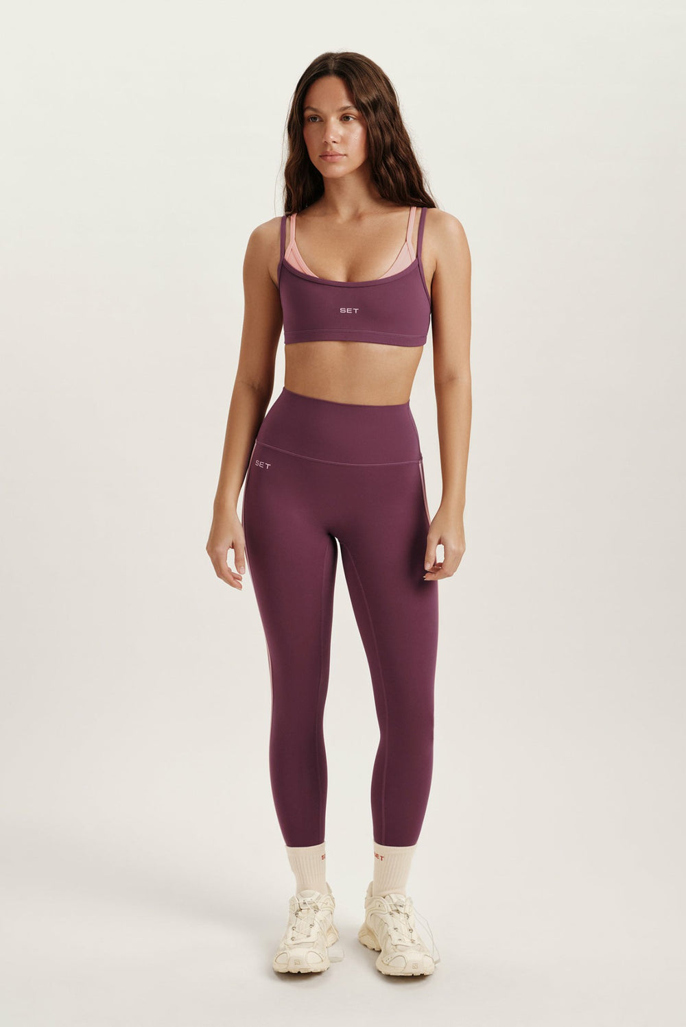 SET ACTIVE Website Store | BREATHE 1.0 LAYERED MOVE BRA - ROSEBUD
