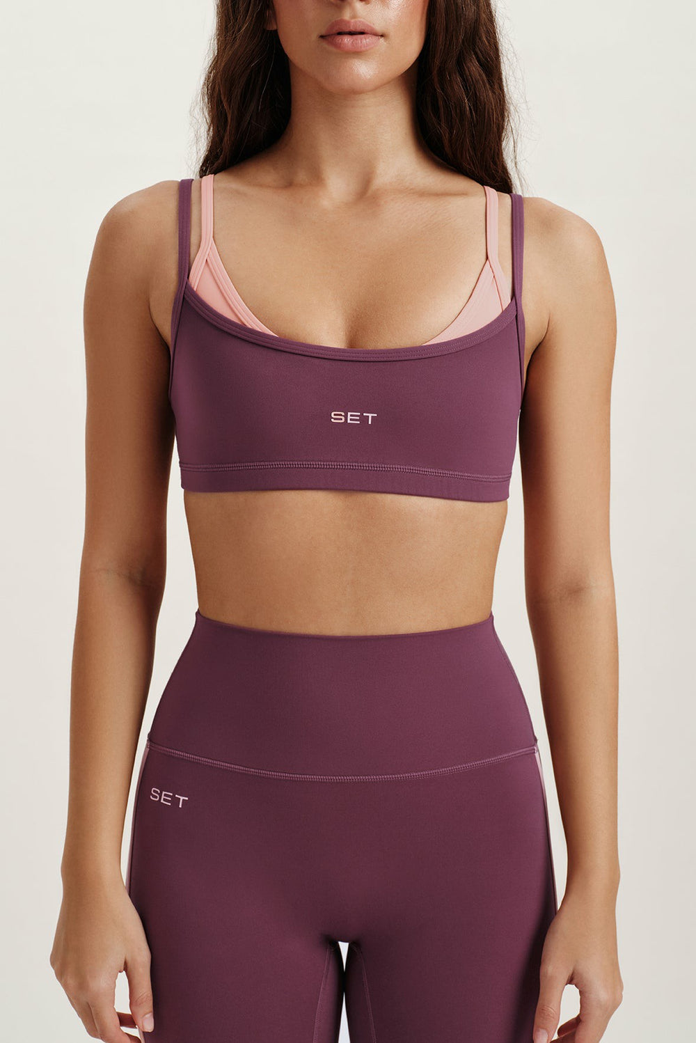 SET ACTIVE Website Store | BREATHE 1.0 LAYERED MOVE BRA - ROSEBUD