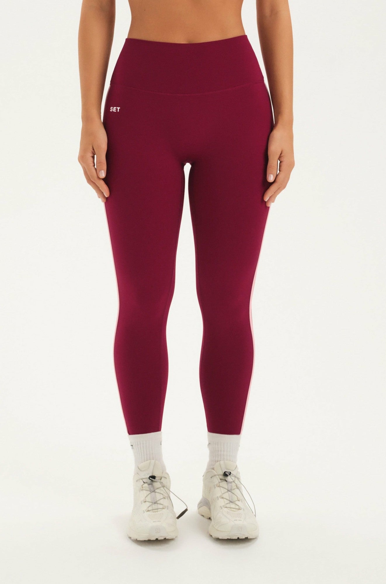 SET ACTIVE Website Store | SPORTBODY® SPORTY STRIPE LEGGINGS - ROSA