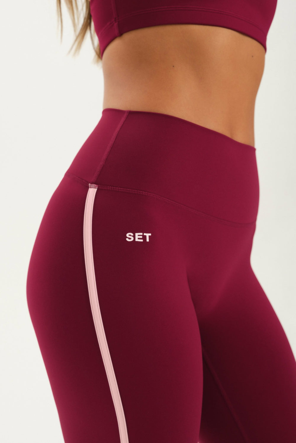 SET ACTIVE Website Store | SPORTBODY® SPORTY STRIPE LEGGINGS - ROSA
