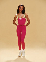 SET ACTIVE Outlet | BREATHE 1.0 CONTRAST DOUBLE STRAP TANK - HIBISCUS