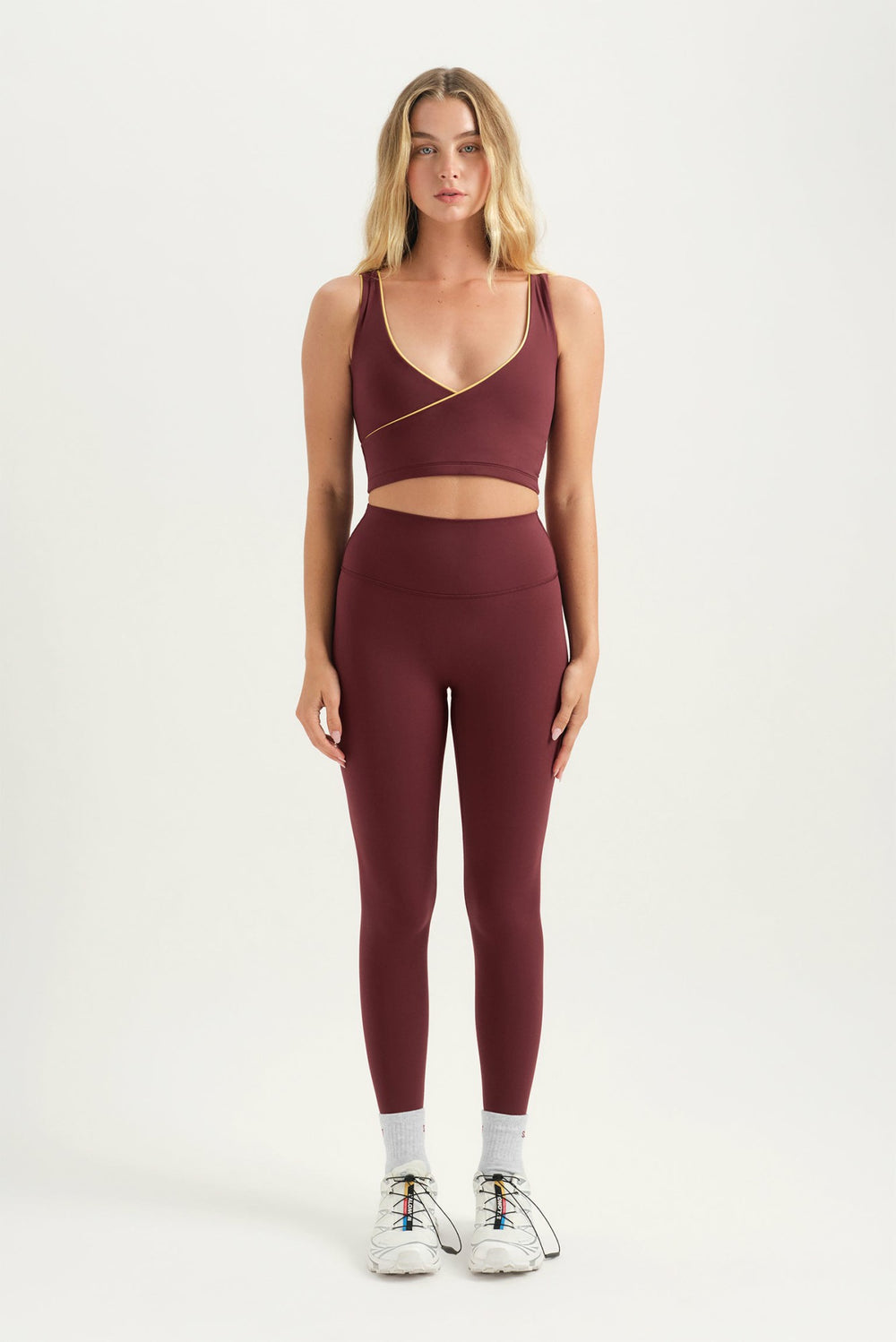SET ACTIVE Sale | BREATHE 1.0 CONTRAST WRAP TANK - SAHARA