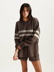 SET ACTIVE For Sale | HEAVY COTTON EASY STRIPE LONG SLEEVE - GRAIN