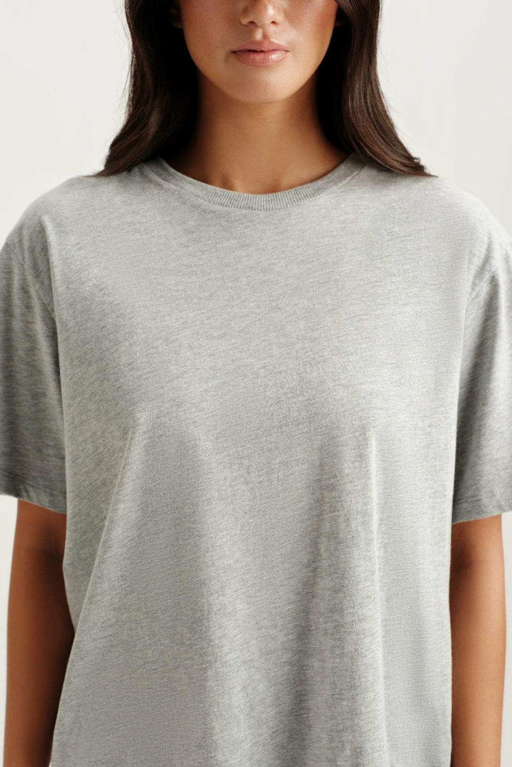 SET ACTIVE Online | CLASSIC COTTON DAILY BOYFRIEND TEE - FOG HEATHER GREY