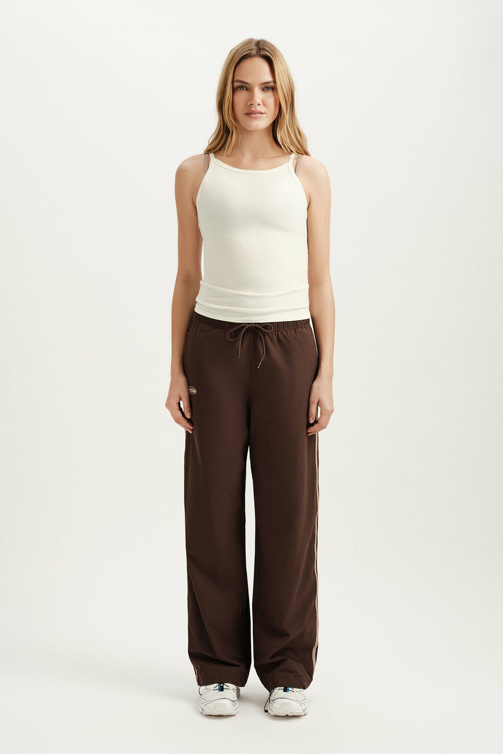 SET ACTIVE Discount | STRETCH COTTON LAYER COLLAR TANK - DUST