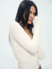 SET ACTIVE Sale | RIBBED MODAL BODY HENLEY - DUST