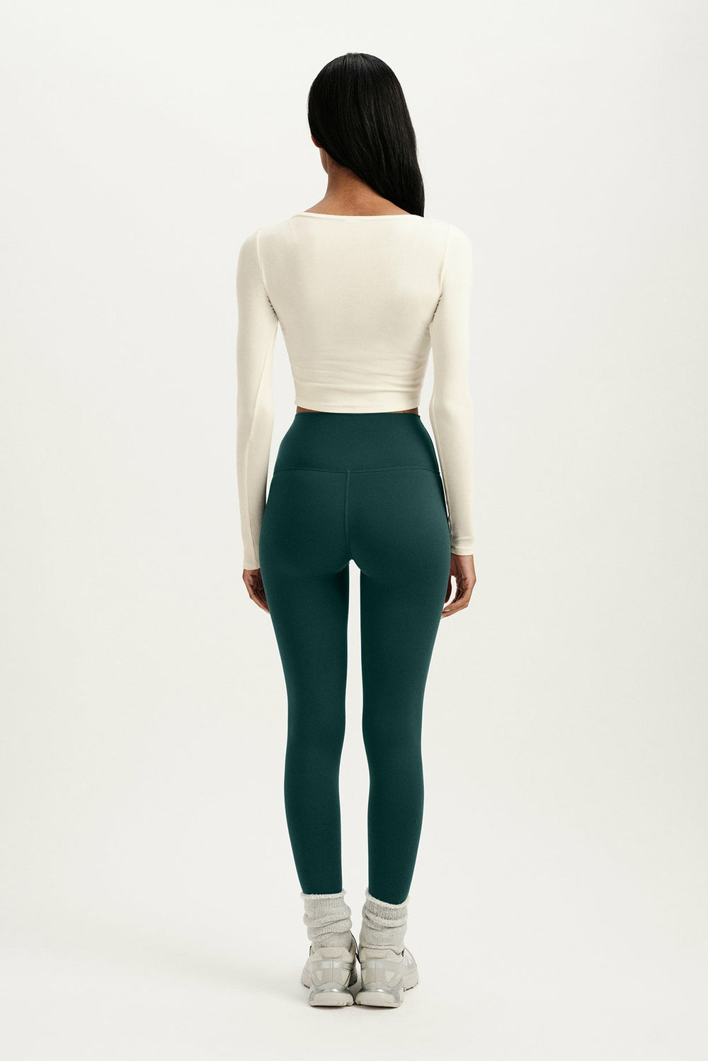 SET ACTIVE Website Store | RIBBED MODAL BODY SQUARENECK LONG SLEEVE - DUST