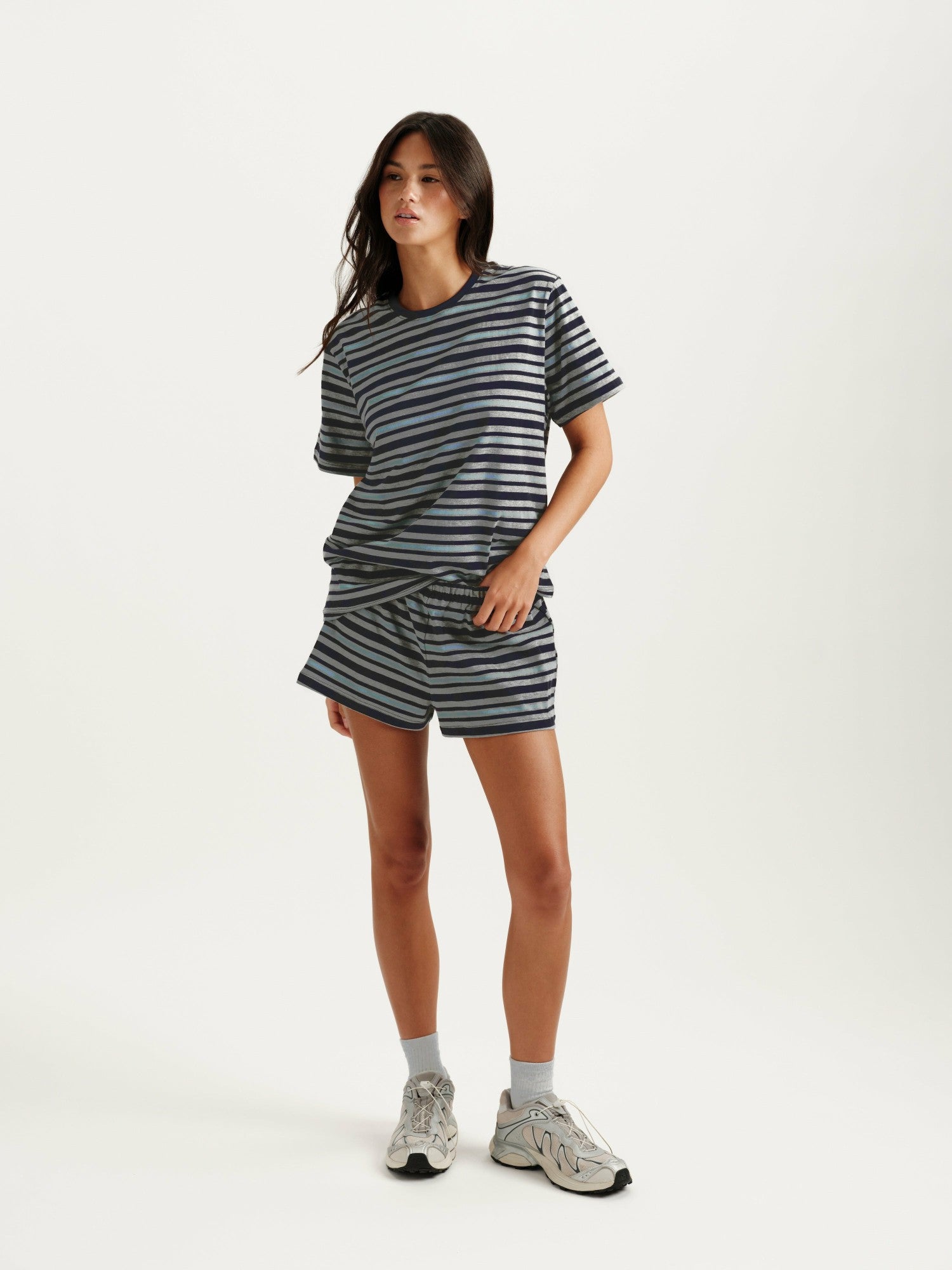 SET ACTIVE Outlet | HEAVY COTTON EASY STRIPE SHORTS - WASHED