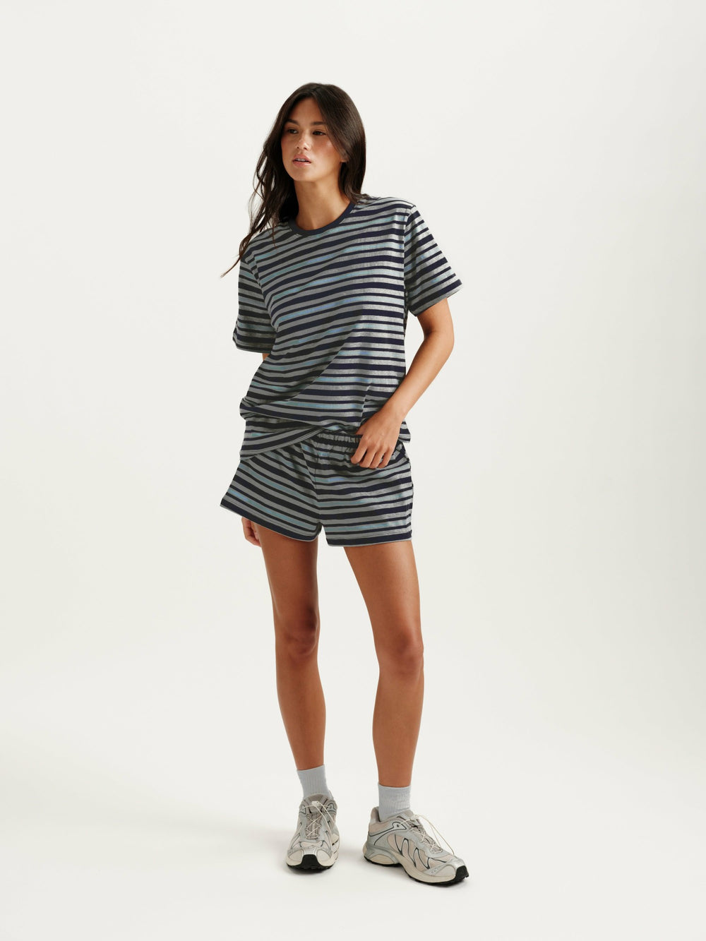 SET ACTIVE Outlet | HEAVY COTTON EASY STRIPE SHORTS - WASHED