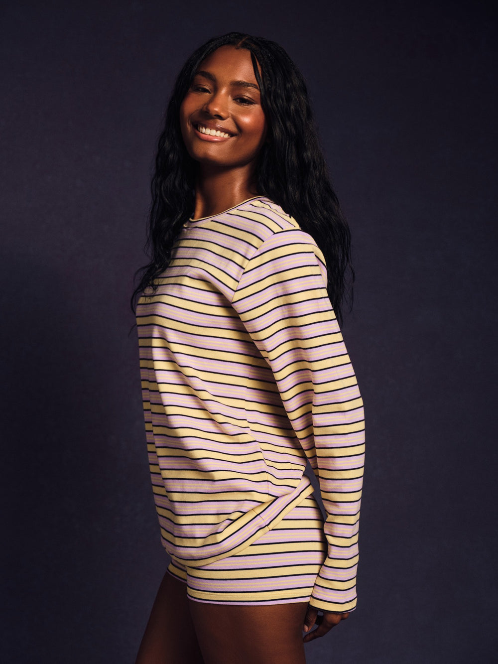 SET ACTIVE Sale | STRIPE JERSEY STRIPE OVERSIZED LONG SLEEVE - STREAMER