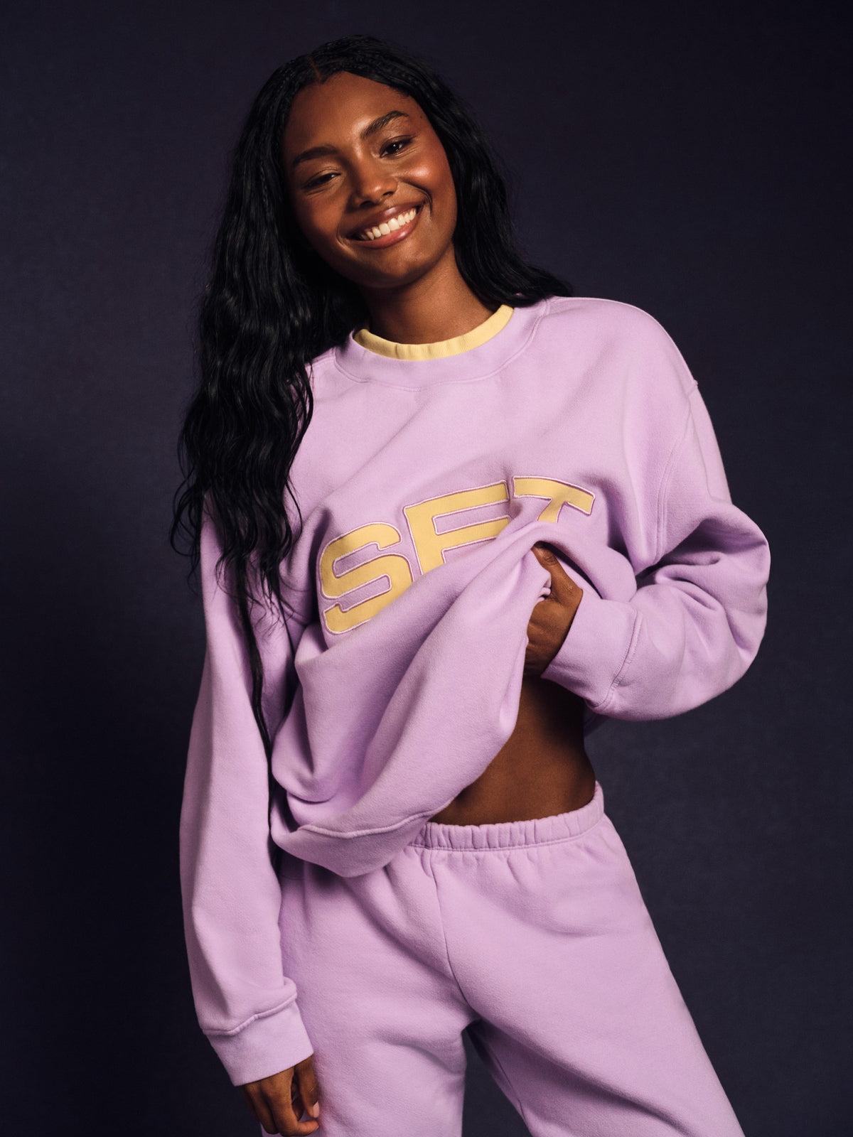 SET ACTIVE Outlet | MIDWEIGHT SWEATS STAPLE SET LAYERED CREWNECK - BUTTERCREAM