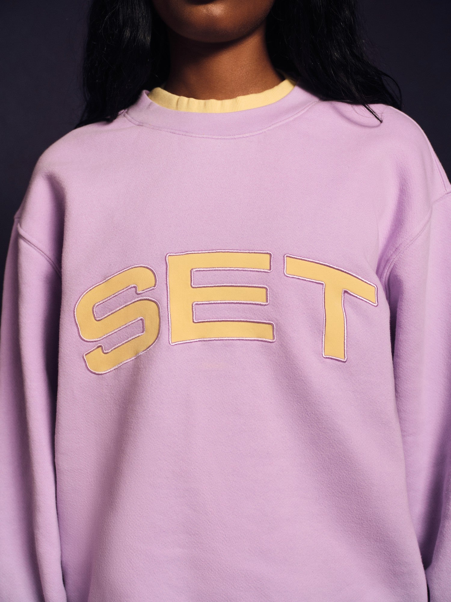 SET ACTIVE Outlet | MIDWEIGHT SWEATS STAPLE SET LAYERED CREWNECK - BUTTERCREAM