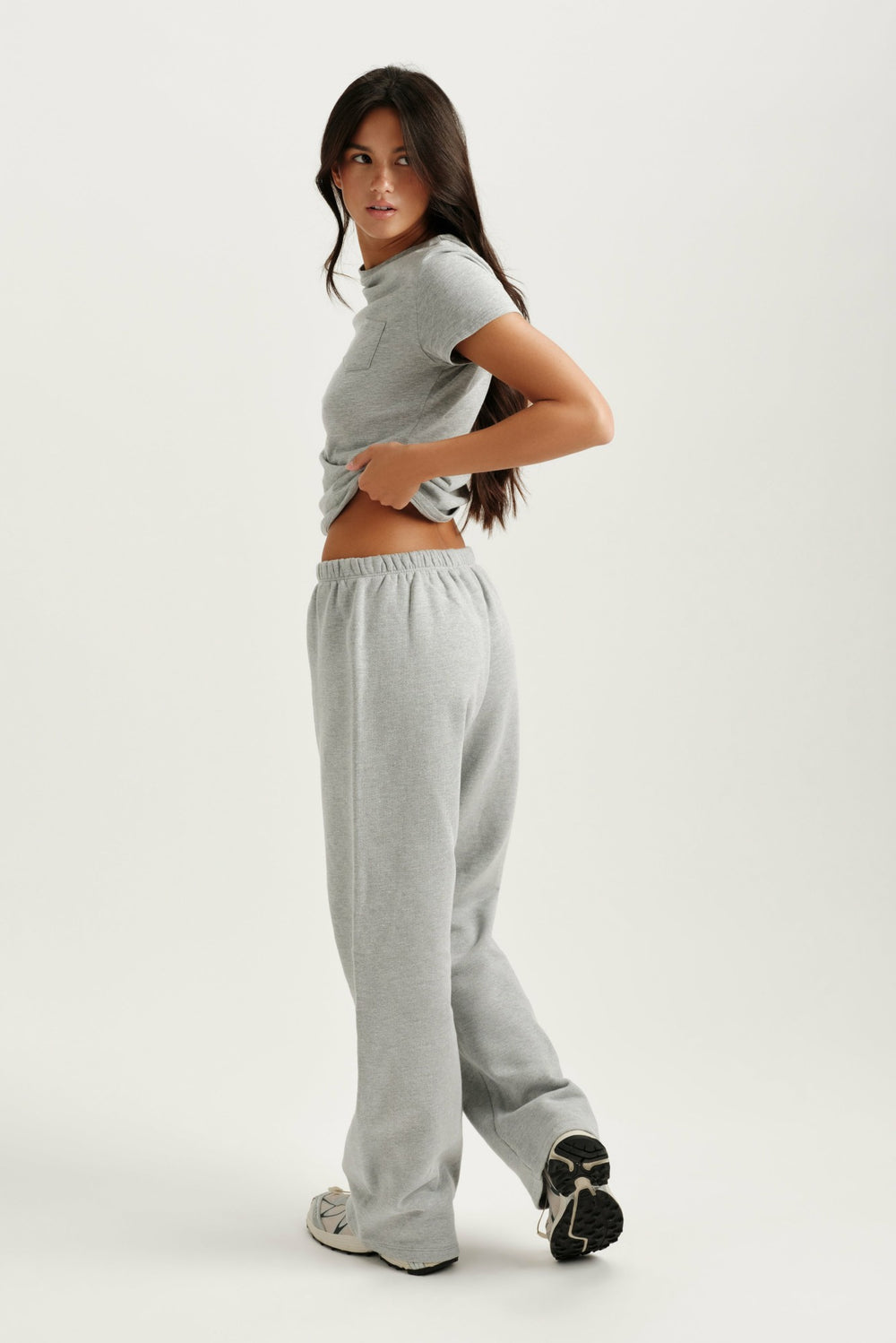 SET ACTIVE For Sale | MIDWEIGHT SWEATS STAPLE STRAIGHT LEG SWEATPANTS - FOG HEATHER GREY