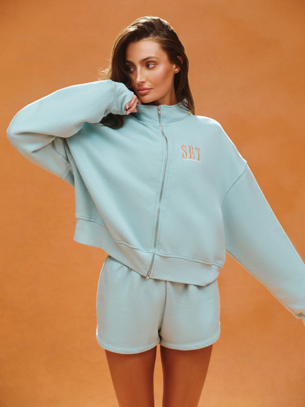 SET ACTIVE For Sale | MIDWEIGHT SWEATS STAPLE SET RESORT FUNNEL ZIP - TROPICS