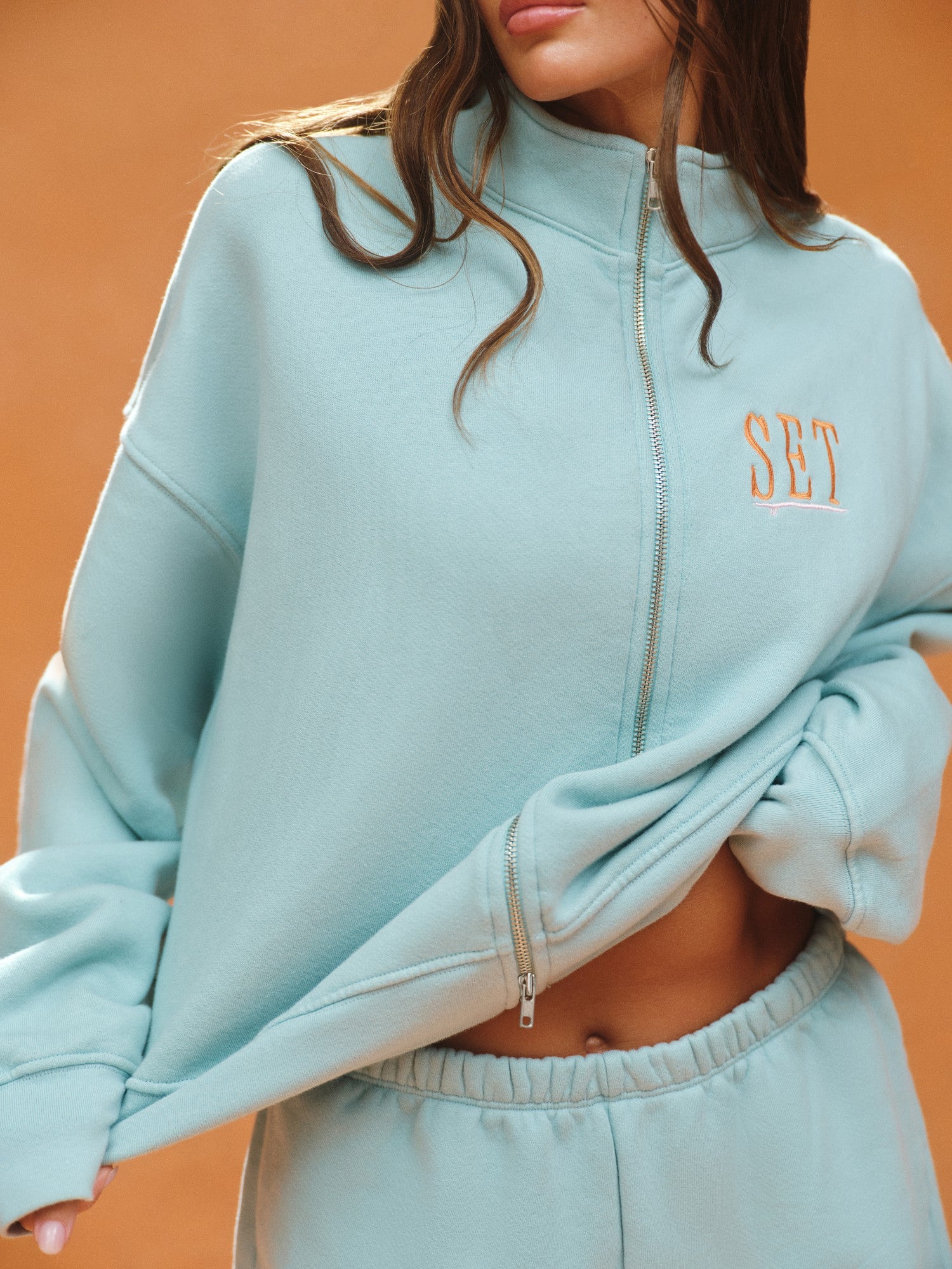 SET ACTIVE For Sale | MIDWEIGHT SWEATS STAPLE SET RESORT FUNNEL ZIP - TROPICS