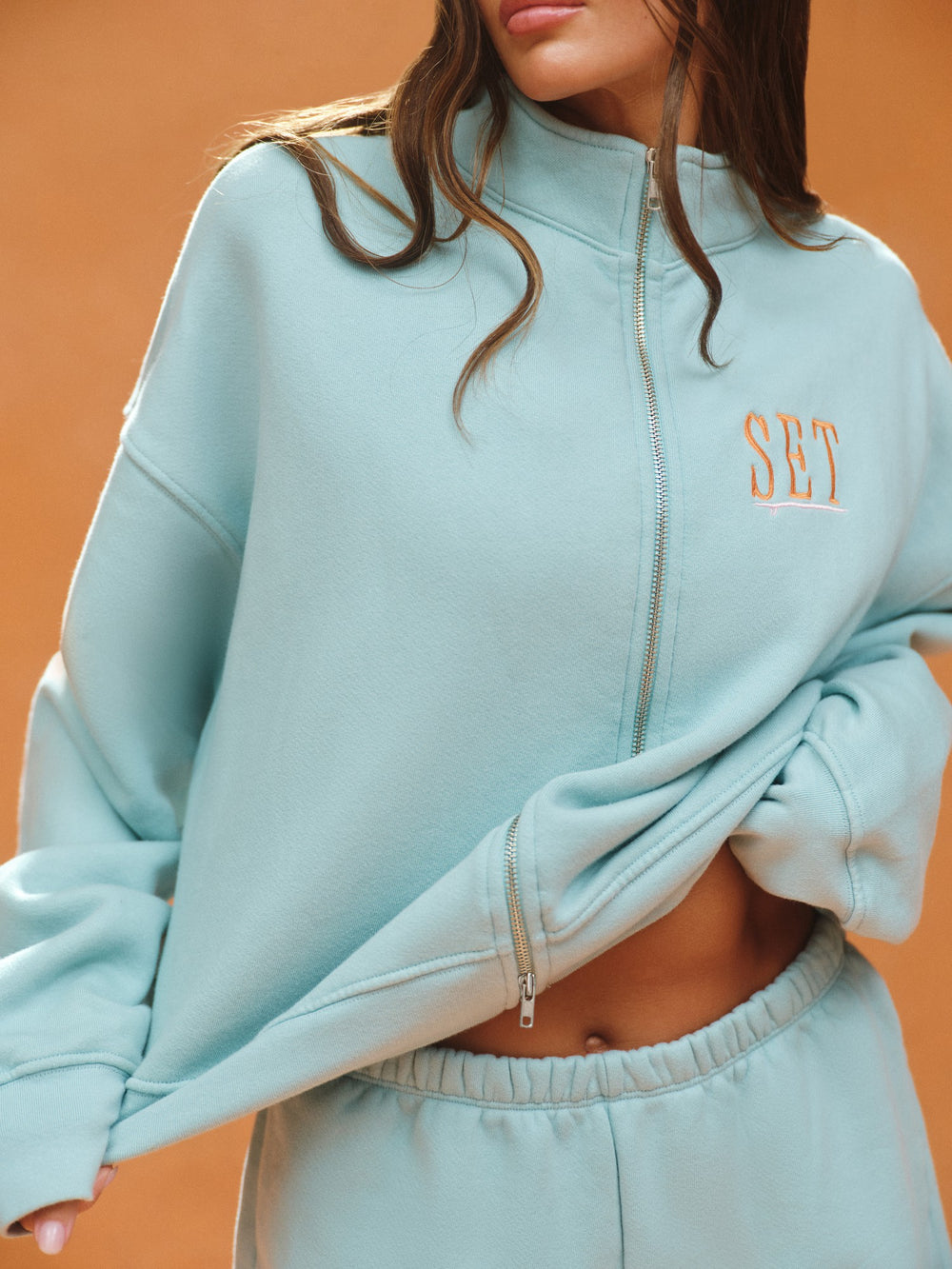 SET ACTIVE For Sale | MIDWEIGHT SWEATS STAPLE SET RESORT FUNNEL ZIP - TROPICS