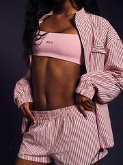 SET ACTIVE US | NYLON TRACK STRIPE SHORTS - SWIRL
