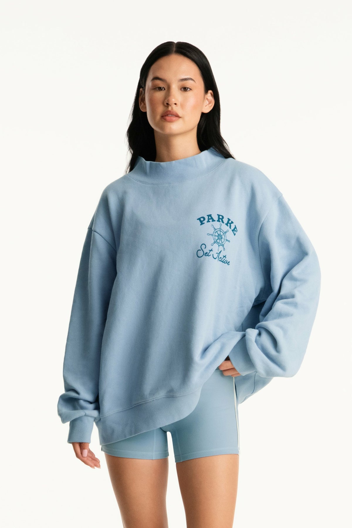 SET ACTIVE Sale | SET X PARKE SAIL GRAPHIC MOCKNECK - OVERCAST