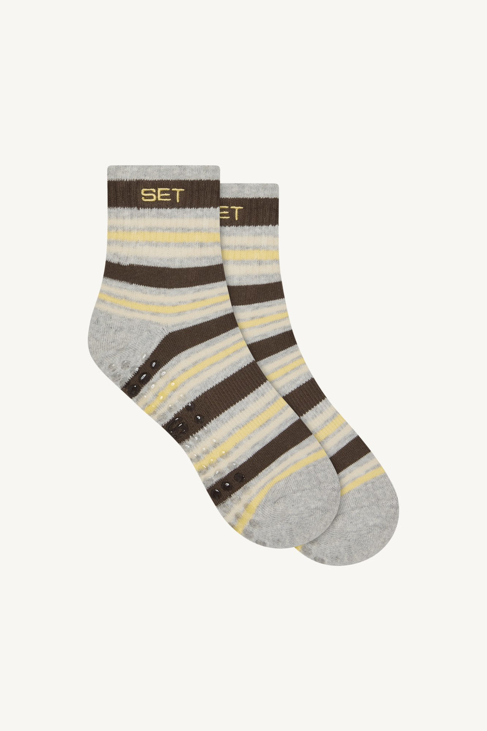 SET ACTIVE For Sale | SET STRIPE SHORTY GRIP SOCKS - GRAIN