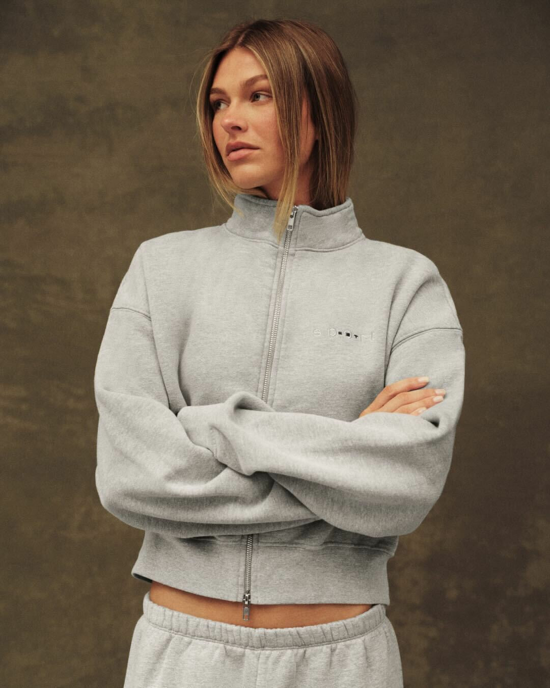 SET ACTIVE Online | MIDWEIGHT SWEATS STAPLE SET FUNNEL ZIP - FOG HEATHER GREY