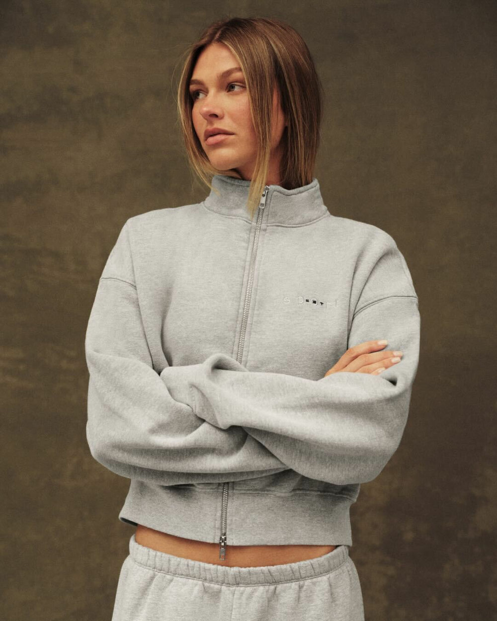 SET ACTIVE Online | MIDWEIGHT SWEATS STAPLE SET FUNNEL ZIP - FOG HEATHER GREY