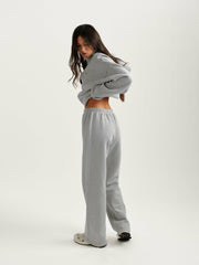 SET ACTIVE Online | MIDWEIGHT SWEATS STAPLE SET FUNNEL ZIP - FOG HEATHER GREY